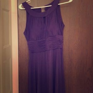 Purple sleeveless fitted bra dress
